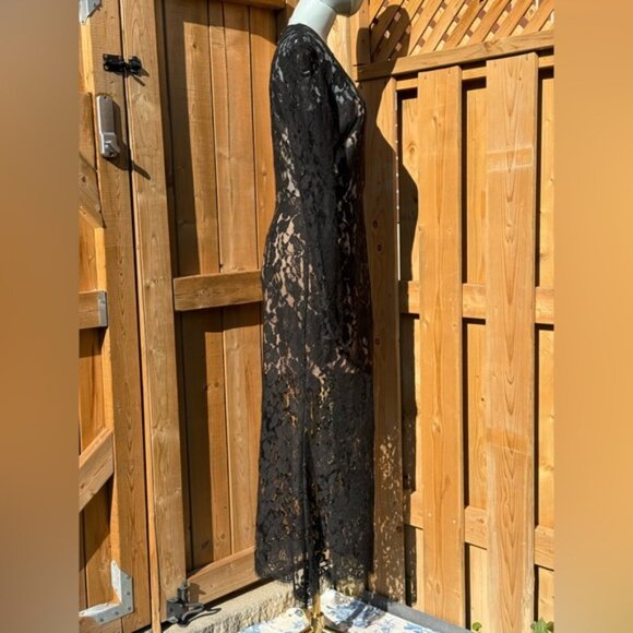 🆕 BRONX & BANCO 🧿 NWOT Colette Noir Black Lace Gown, Sz L US 8 - Picture 9 of 15